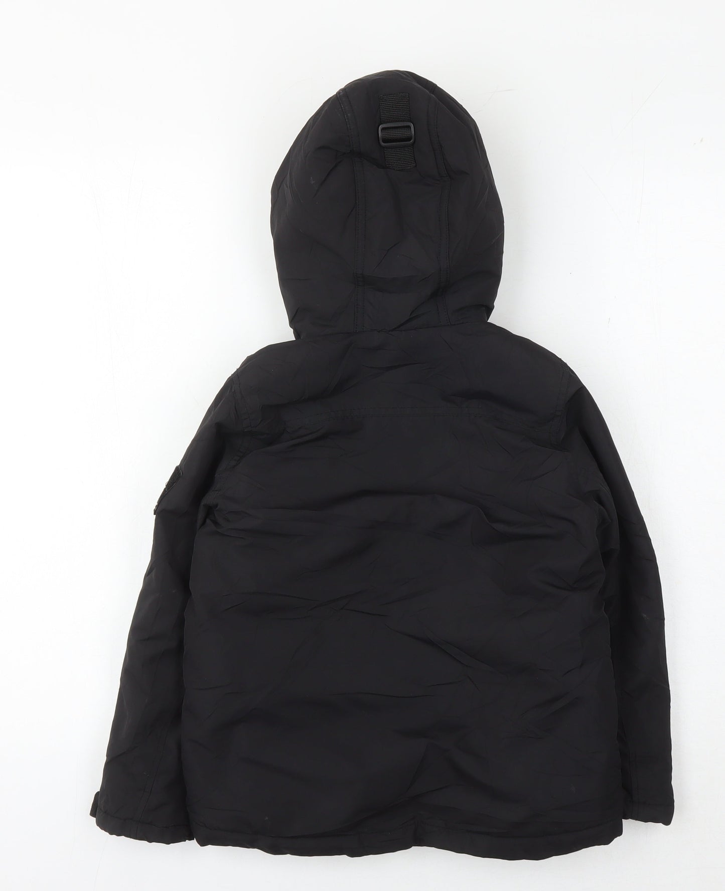 Matalan Boys Black Hooded Parka Jacket 6 Years