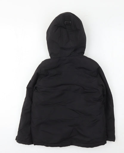Matalan Boys Black Hooded Parka Jacket 6 Years