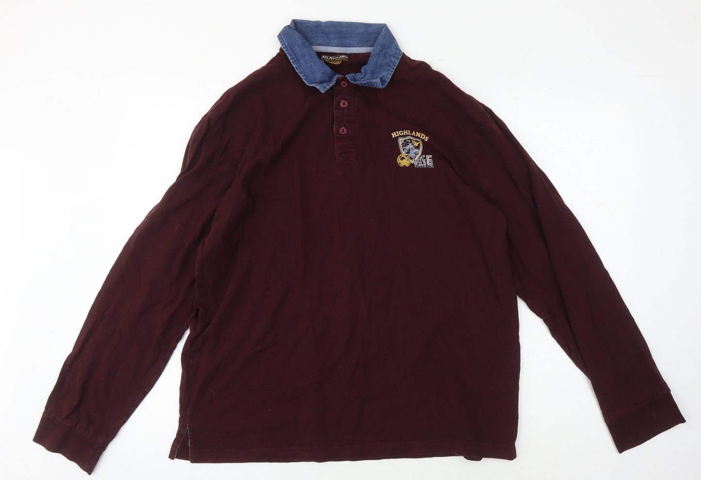 Atlas For Men Red Long Sleeve Polo Men’s 2XL