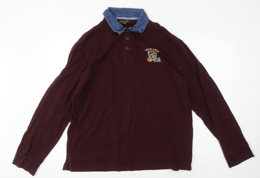 Atlas For Men Red Long Sleeve Polo Men’s 2XL