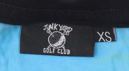 Junk Yard Golf Club Men's Blue XS 3/4 Sleeve T-Shirt