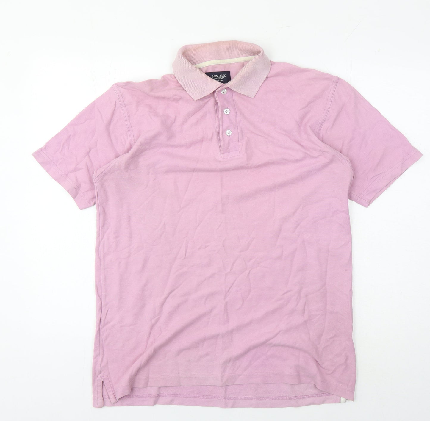 Bosideng Men's Pink Polo Shirt M Short Sleeve