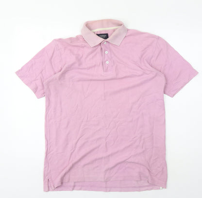 Bosideng Men's Pink Polo Shirt M Short Sleeve