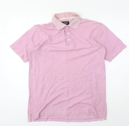 Bosideng Men's Pink Polo Shirt M Short Sleeve