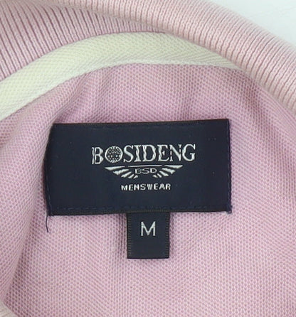 Bosideng Men's Pink Polo Shirt M Short Sleeve