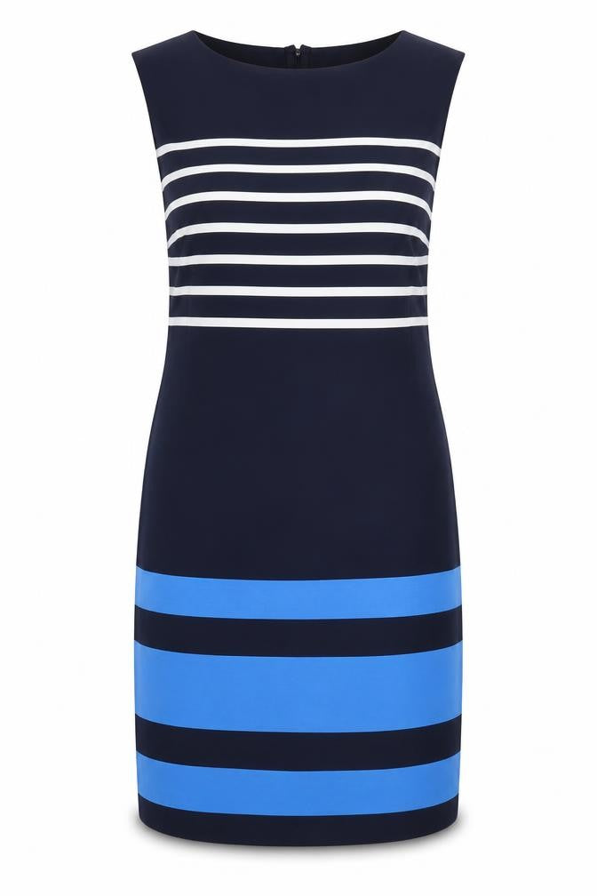 Red Herring Women's Blue Striped Sheath Dress Size 8