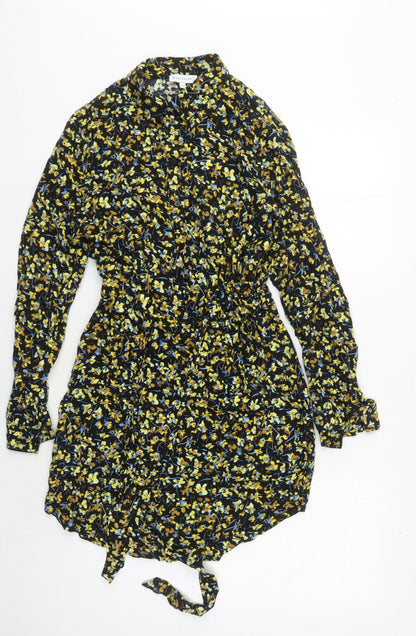 Warehouse Women's Multicoloured Floral Shirt Dress Size 8