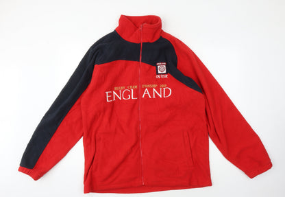 Men's Red Full Zip Basic Jacket, Size L, England Theme