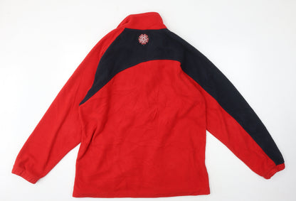 Men's Red Full Zip Basic Jacket, Size L, England Theme