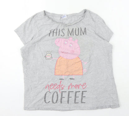 Peppa Pig Women's Grey T-Shirt Size 16 Casual Basic