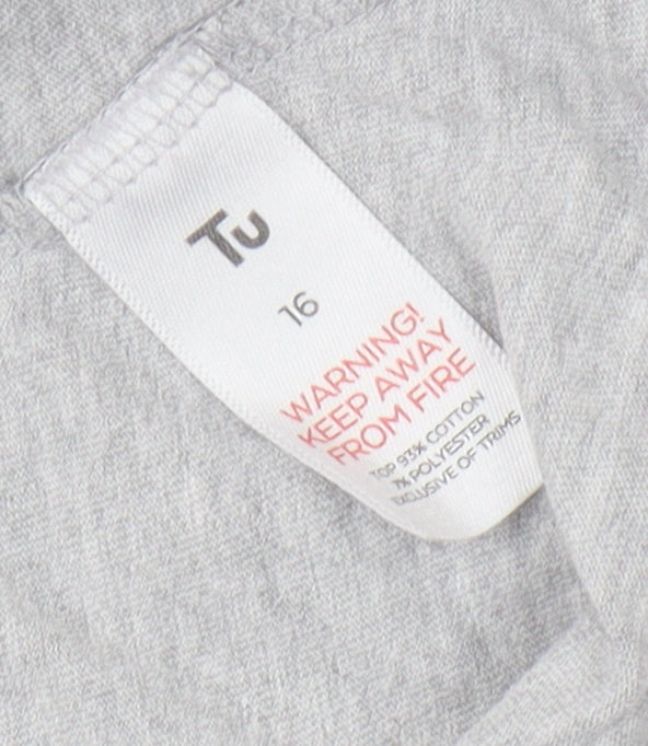 Peppa Pig Women's Grey T-Shirt Size 16 Casual Basic