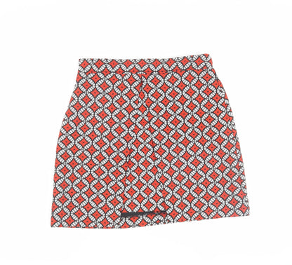 Womens UK Size 8 River Island Multicoloured Straight & Pencil Skirt