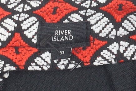 Womens UK Size 8 River Island Multicoloured Straight & Pencil Skirt