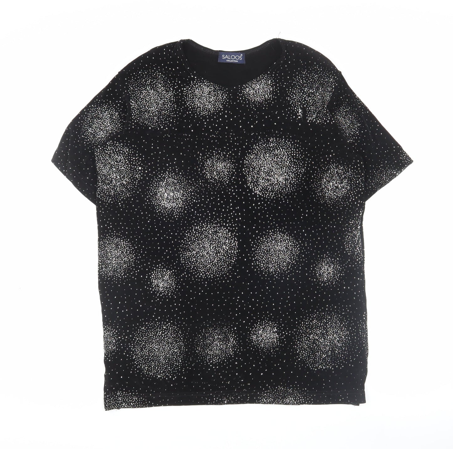 Womens UK Size M Saloos Black Basic T-Shirt