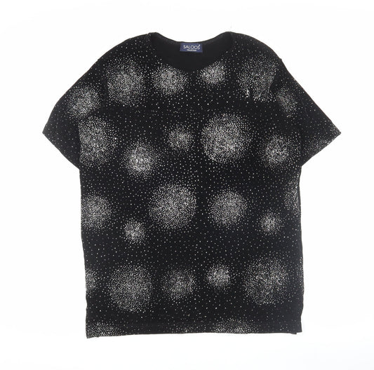 Womens UK Size M Saloos Black Basic T-Shirt