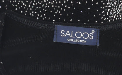 Womens UK Size M Saloos Black Basic T-Shirt