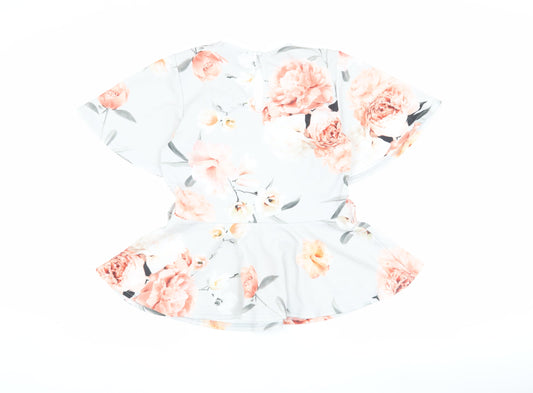 Quiz Women's Multicoloured Floral Wrap Blouse Size 12