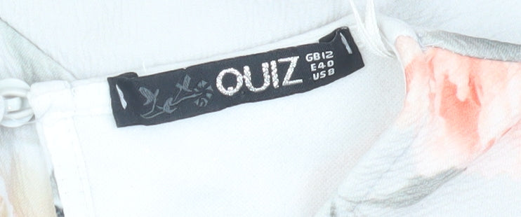 Quiz Women's Multicoloured Floral Wrap Blouse Size 12