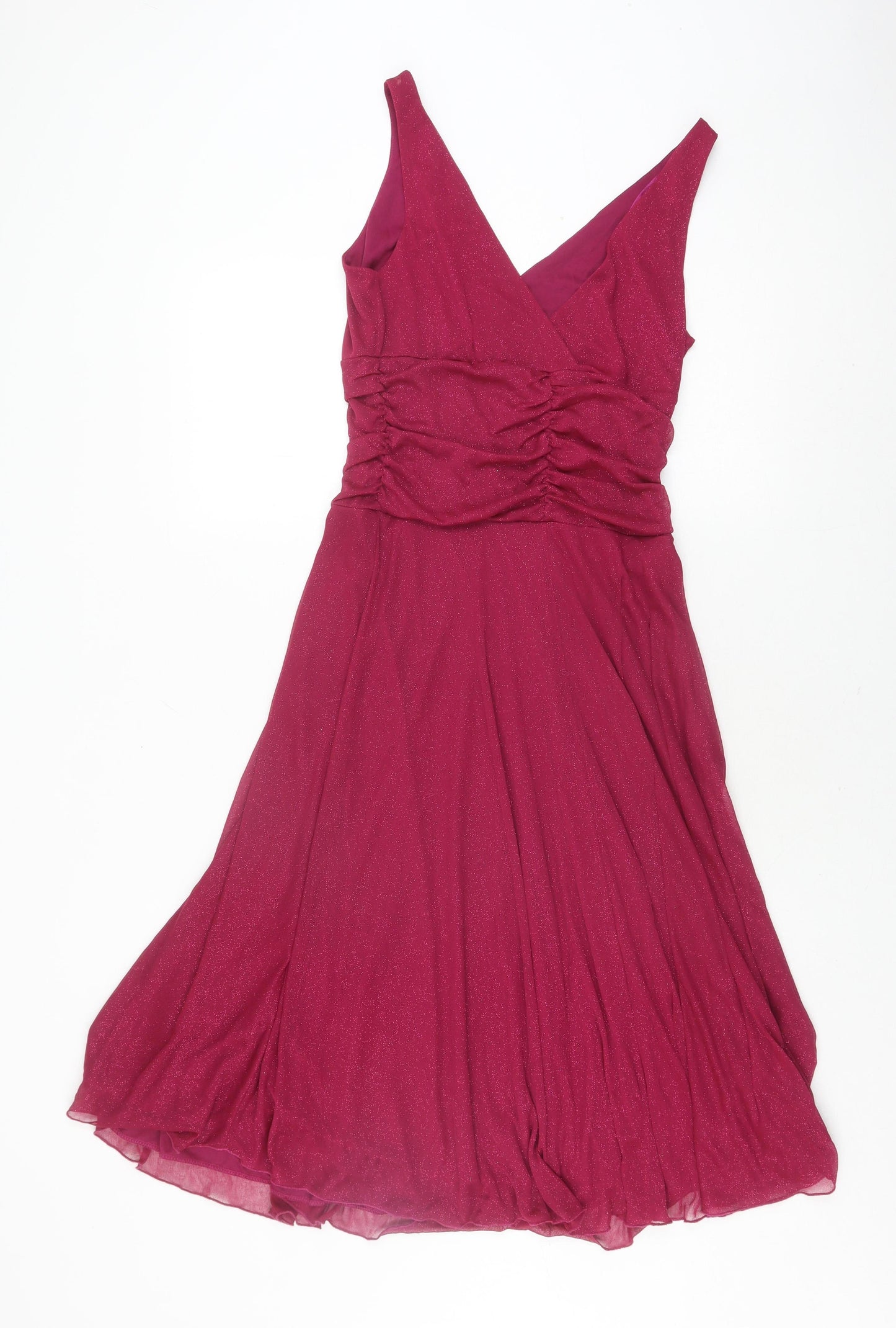 BHS Women's Pink Fit & Flare Evening Dress Size 10