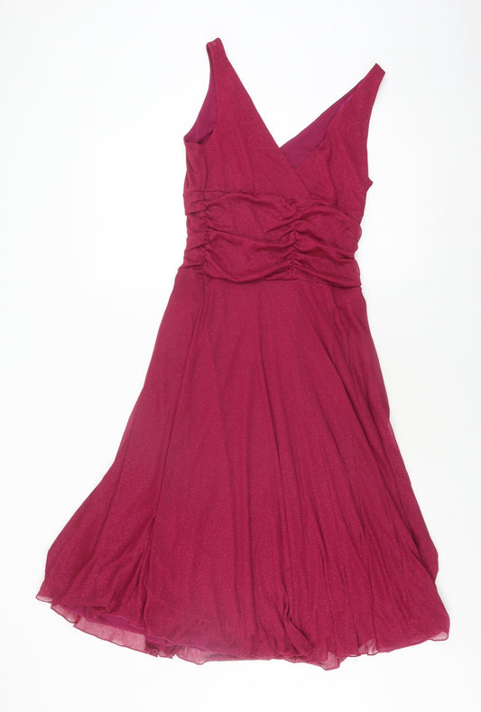 BHS Women's Pink Fit & Flare Evening Dress Size 10
