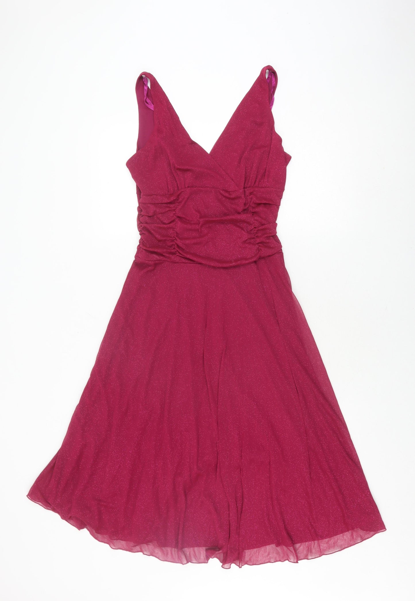 BHS Women's Pink Fit & Flare Evening Dress Size 10