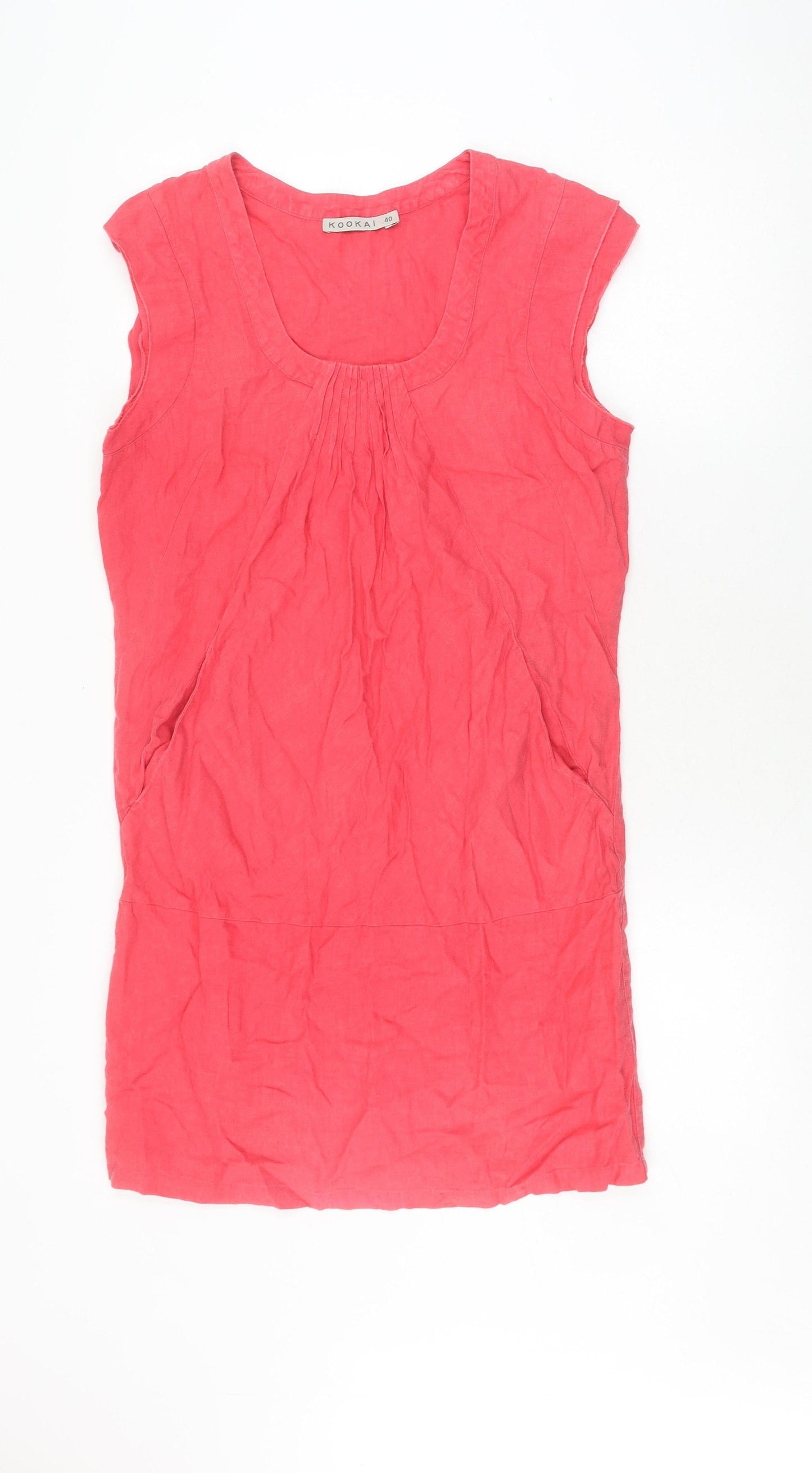 Kookai Women's Red Sleeveless Cotton Dress UK 12