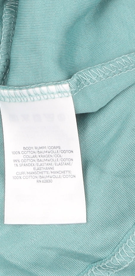 Lands' End Green Henley Collared Jumper S Men's