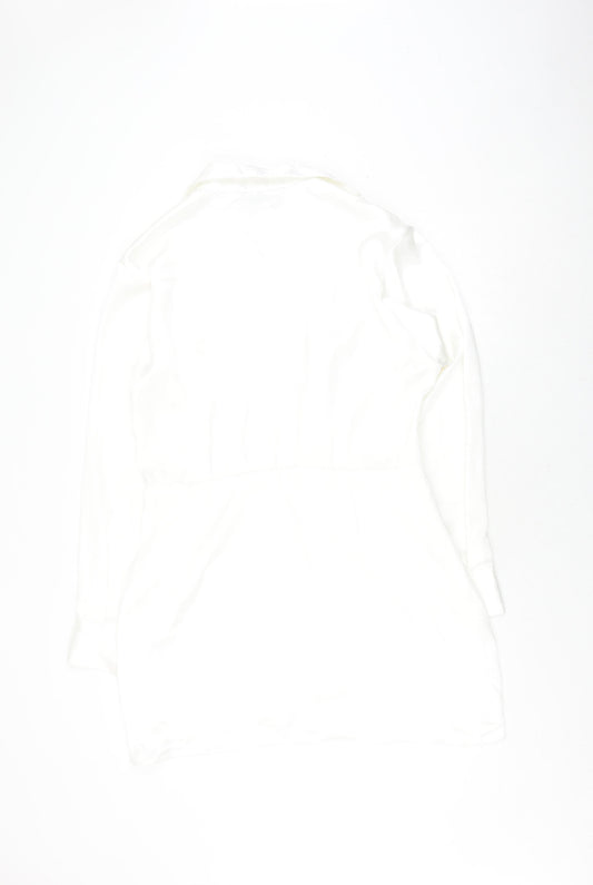 Zara Women's White XL Long Sleeve Dress