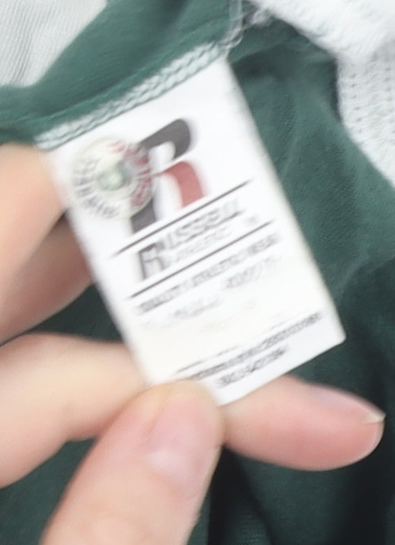 Russell Athletic Men's Green Polo Shirt Medium