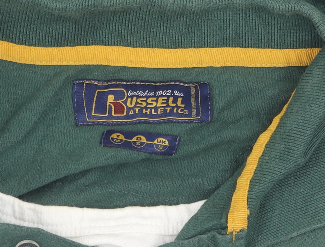 Russell Athletic Men's Green Polo Shirt Medium