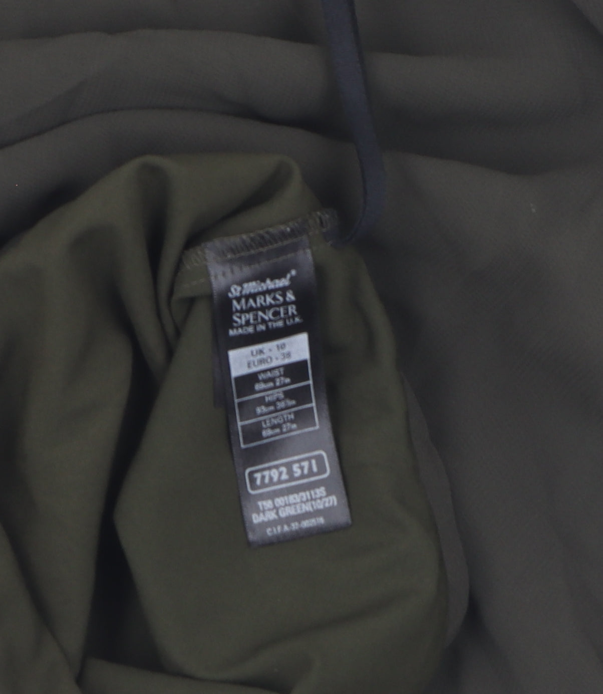 Marks and Spencer Women's Green Knee Length Skirt Size 10