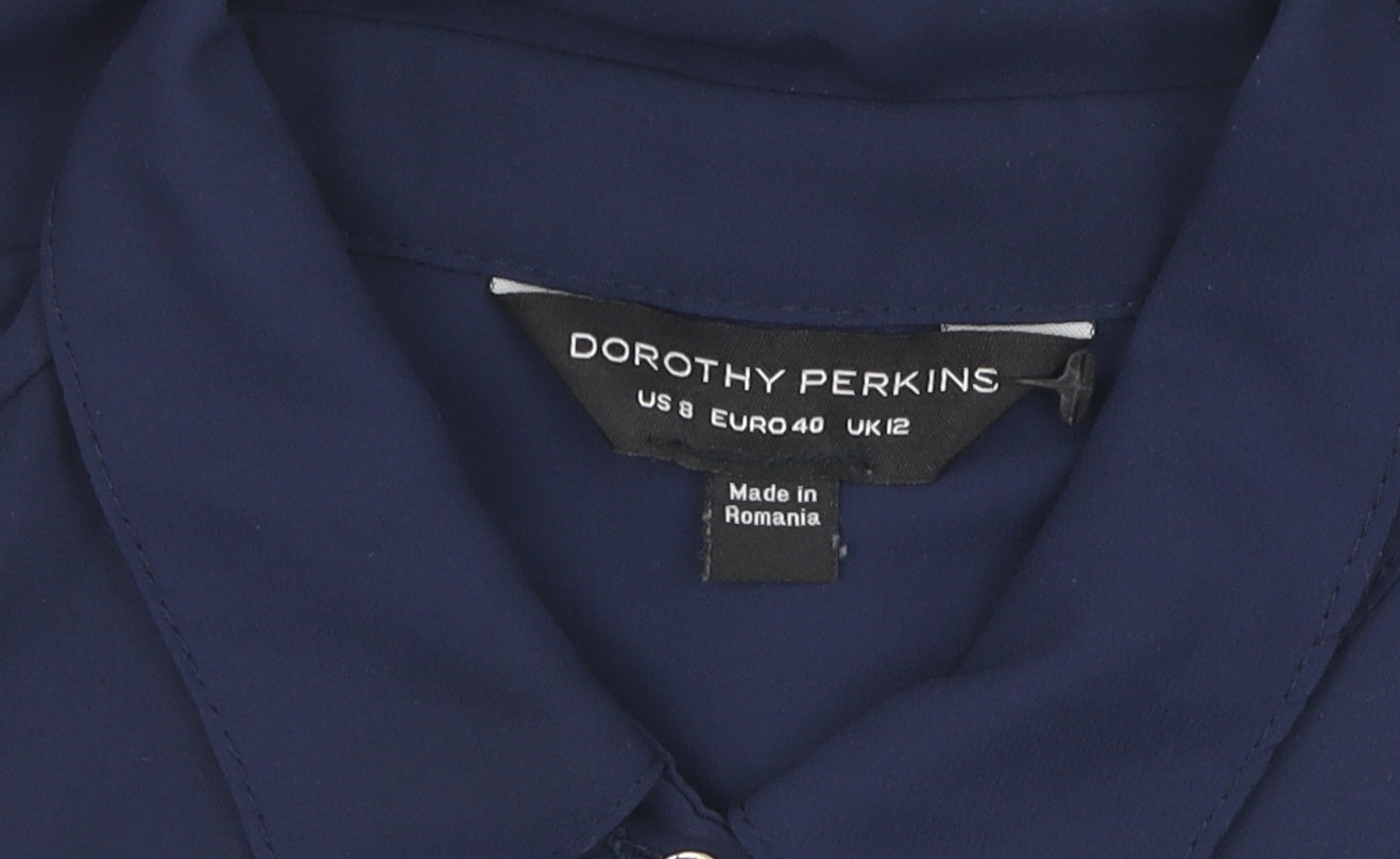 Womens UK Size 12 Dorothy Perkins Blue  Button-Up