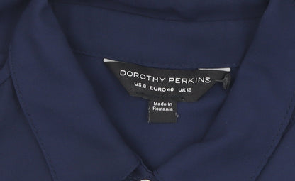 Womens UK Size 12 Dorothy Perkins Blue  Button-Up