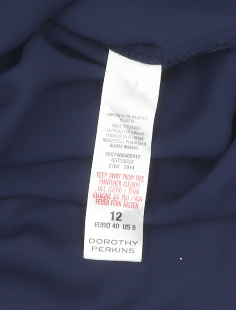 Womens UK Size 12 Dorothy Perkins Blue  Button-Up