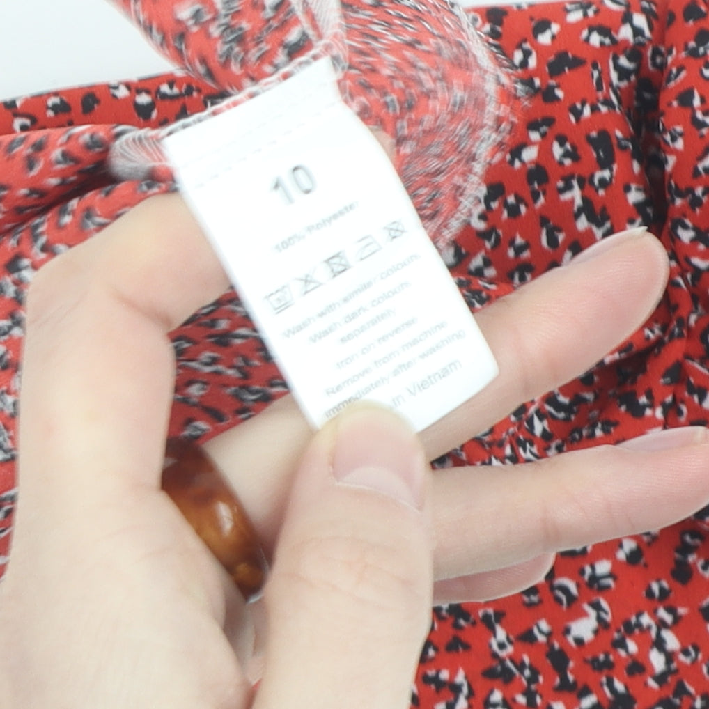 Womens UK Size 10 Dorothy Perkins Red Basic Blouse