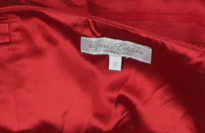 Debenhams Women's Red A-Line Strapless Dress - Size 12