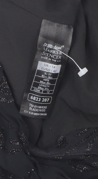 Marks and Spencer Black Sleeveless Dress UK 14