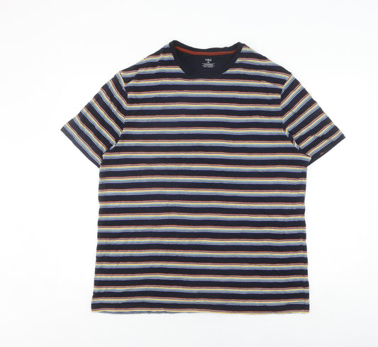 Marks and Spencer Men's XL Multicoloured Striped T-Shirt