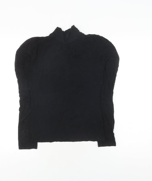 Jane Norman Women's Black Mock Neck Long Sleeve Top