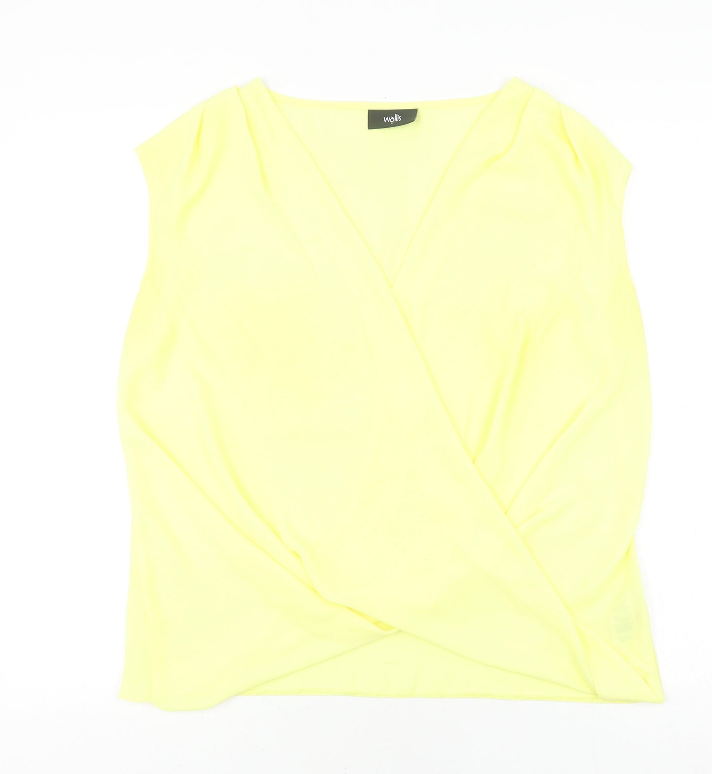 Womens UK Size S Wallis Yellow Wrap Blouse