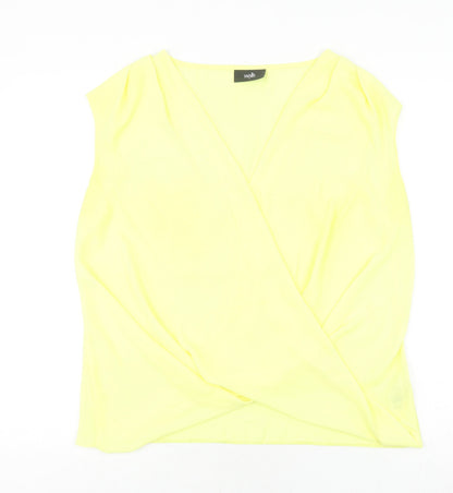 Womens UK Size S Wallis Yellow Wrap Blouse
