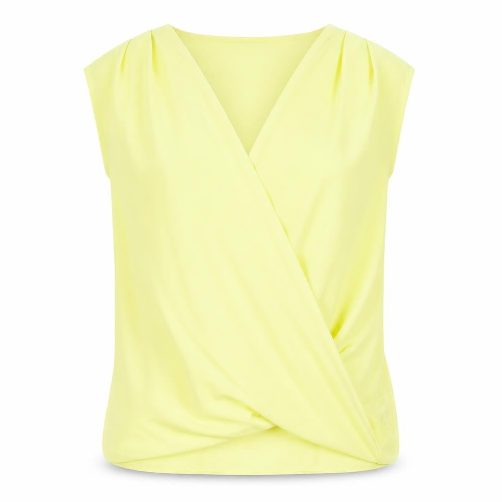 Womens UK Size S Wallis Yellow Wrap Blouse