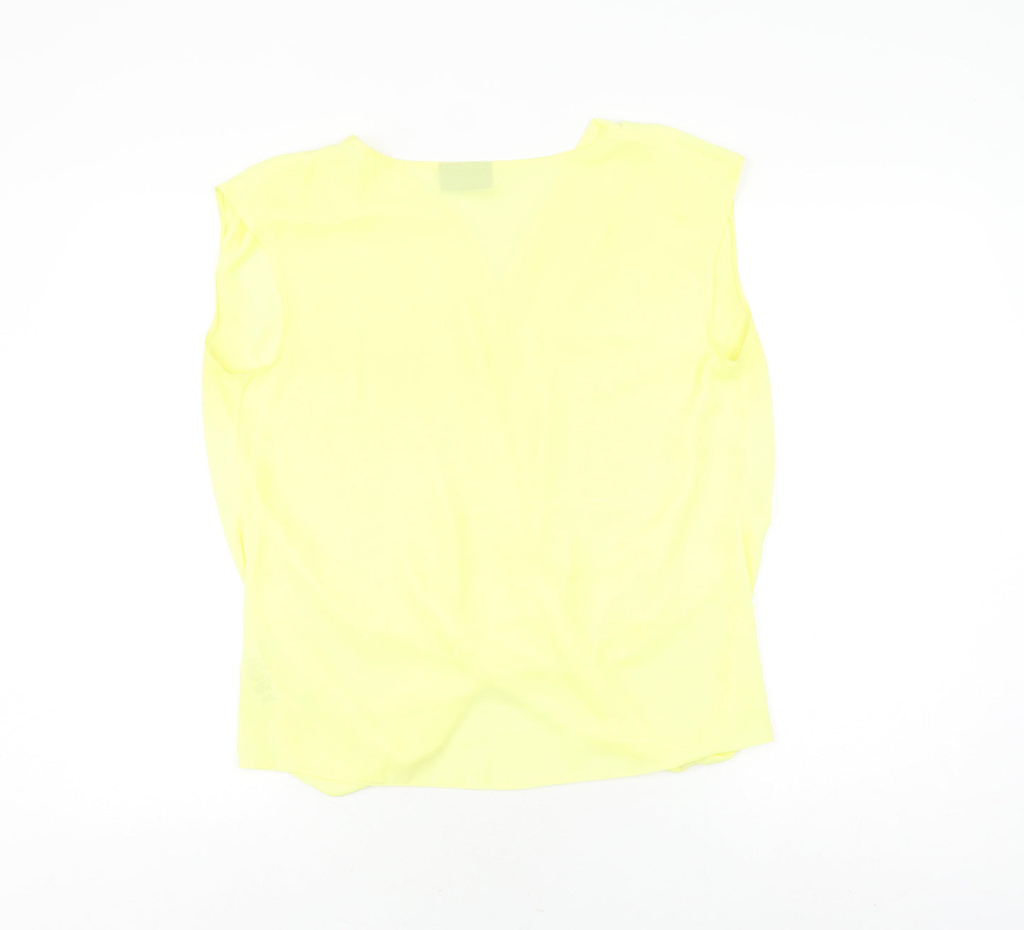 Womens UK Size S Wallis Yellow Wrap Blouse