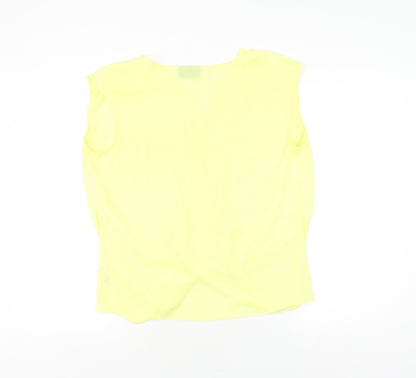 Womens UK Size S Wallis Yellow Wrap Blouse