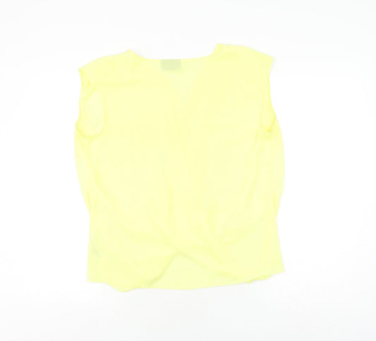 Womens UK Size S Wallis Yellow Wrap Blouse