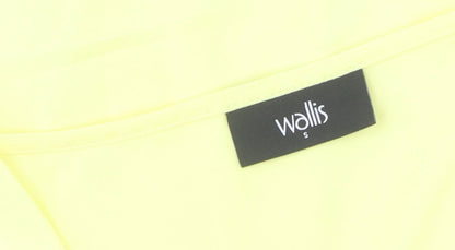 Womens UK Size S Wallis Yellow Wrap Blouse