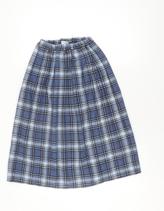 Damart Women's Blue Plaid Pleated Skirt Size 10