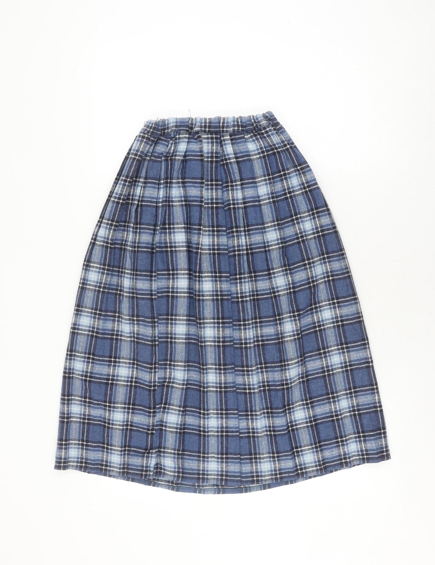 Damart Women's Blue Plaid Pleated Skirt Size 10