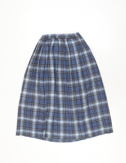 Damart Women's Blue Plaid Pleated Skirt Size 10