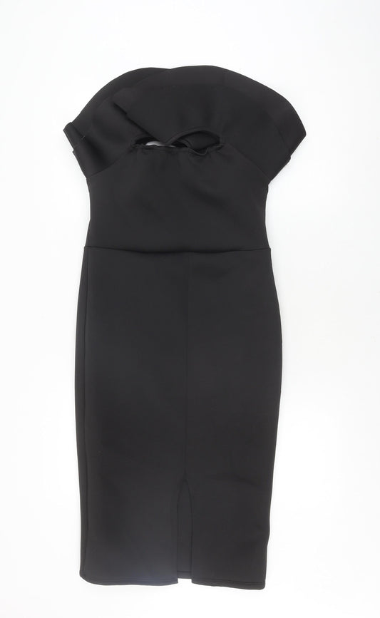 boohoo Black Sheath Dress Women Size 14 Party